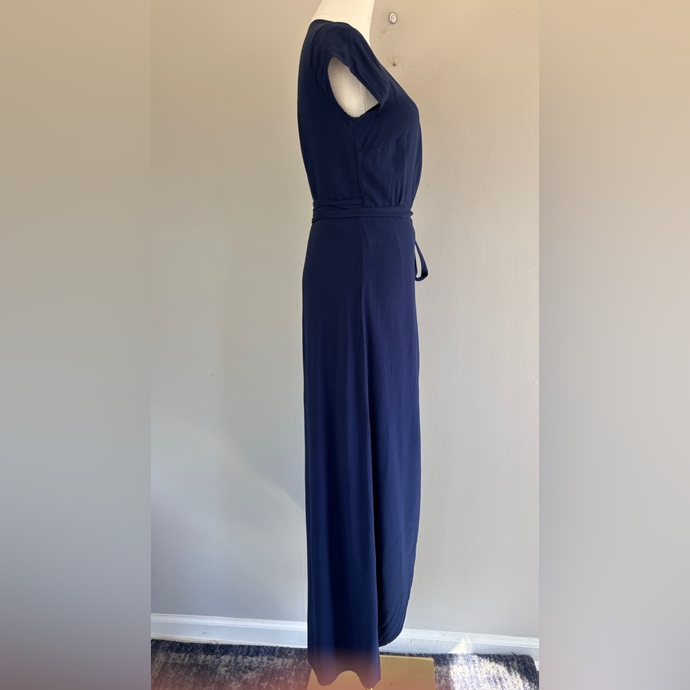 L*SPACE Goa Wrap Maxi Dress Midnight Blue Euro Summer Coastal Boho Resort Size S - Picture 10 of 14